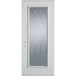 Stanley Doors 36 in. x 80 in. V Groove Full Lite Prefinished White Right Hand Inswing Steel Prehung Front Door 3050P P 36 R