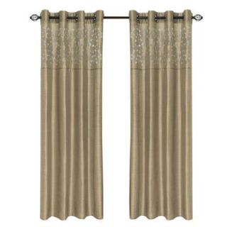 Lavish Home Taupe Karla Laser Cut Grommet Curtain Panel, 108 in. Length 63 108T847 T