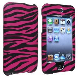 INSTEN Hot Pink Zebra Rubber Coated iPod Case Cover for Apple iPod