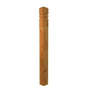 Weathershield 4 in. x 4 in. x 4 1/2 ft. Southern Pine Double V Groove Cedar Tone Pressure Treated Deck Post 163082