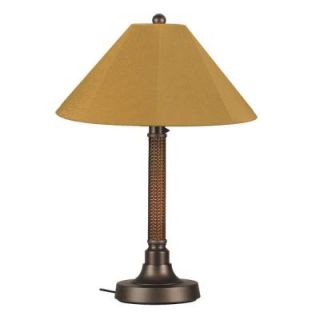 Patio Living Concepts Bahama Weave 34 in. Red Castagno Outdoor Table Lamp with Brass Shade 42153