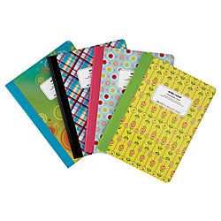 Brand Fashion Composition Book 7 12 x 9 34  Wide Ruled 80 Sheets Assorted Designs No Design Choice