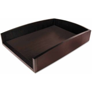 Artistic Eco Friendly Bamboo Curves Letter Tray, Letter, Espresso Brown