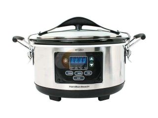 Open Box Hamilton Beach 33967 Stainless Steel 6 Qt. Set 'n Forget Programmable Slow Cooker With Spoon/Lid