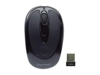 GEAR HEAD MP2375BLK Black 3 Buttons 1 x Wheel USB Wireless Optical Nano Mouse