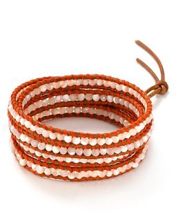 Chan Luu Five Wrap Contrast Thread Leather Bracelet