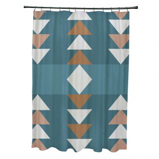 Sagebrush Geometric Print Shower Curtain by e by design
