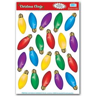 Beistle 12 x 17 Christmas Light Bulb Clings, 140/Pack