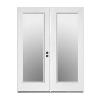ReliaBilt 71.5 in 1 Lite Glass Primer White Steel French Inswing Patio Door