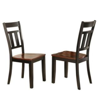 HomeSullivan Cherry Hill Dining Chair in Rich Cherry and Black (Set of 2) 5079BKS[2PC]