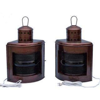 Handcrafted Nautical Decor Port and Starboard Electric Lantern (Set of 2)