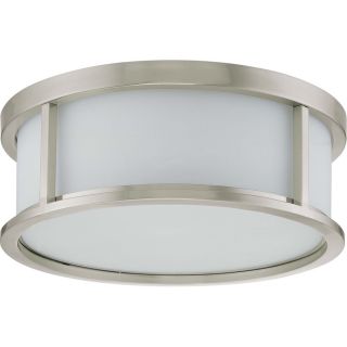 17 in W Brushed Nickel Ceiling Flush Mount Light