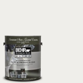 BEHR Premium Plus Ultra 1 gal. #T11 13 Fuji Snow Semi Gloss Enamel Interior Paint 375001