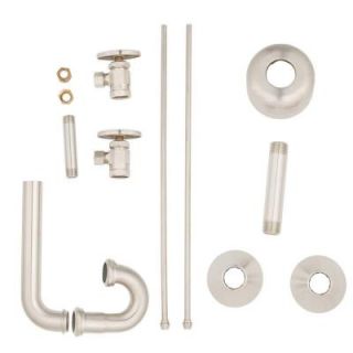 Brasstech 1/2 in. IPS x 3/8 in. O.D. Lavatory Angle Supply Kit with Bullnose Tube in Satin Nickel 4777/15S