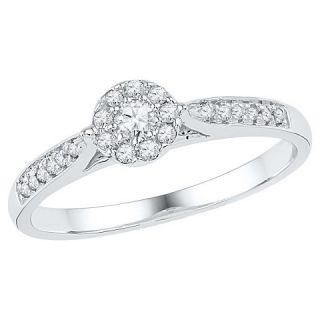 CT. T.W. Round Diamond Pave Set Promise Ring in 10K White Gold