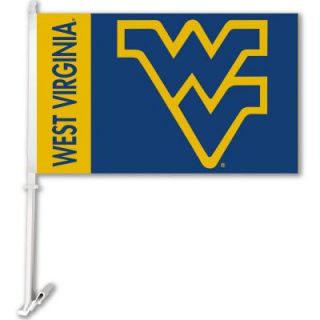 BSI Products NCAA 11 in. x 18 in. West Virginia 2 Sided Car Flag with 1 1/2 ft. Plastic Flagpole (Set of 2) 97112