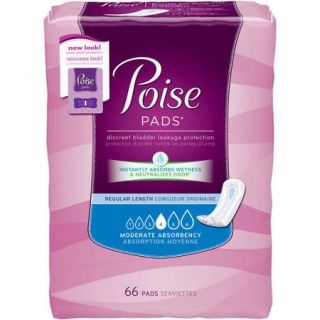 Poise Incontinence Pads, 66 count
