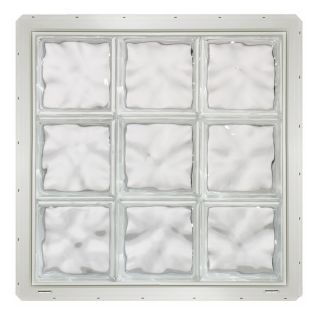 CrystaLok Wavy Pattern Vinyl Glass Block Window (Rough Opening 25.5 in x 25.5 in; Actual 24.25 in x 24.25 in)