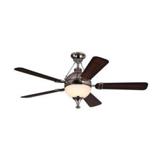 Monte Carlo Essex 54 in. Polished Nickel Ceiling Fan with Gradient Walnut Blades 5ESR54PND