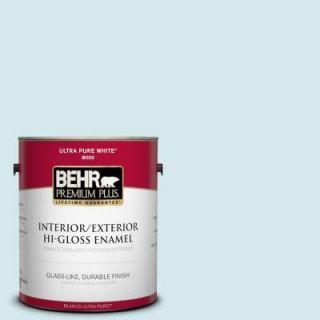 BEHR Premium Plus 1 gal. #T14 5 Sky Blue Hi Gloss Enamel Interior/Exterior Paint 805001