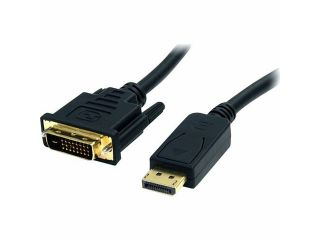 StarTech DP2DVI2MM6 6 ft. Black Connector A: 1   DisplayPort Male  Connector B: 1   19 pin DVI D (Single Link) Male DisplayPort to DVI Cable