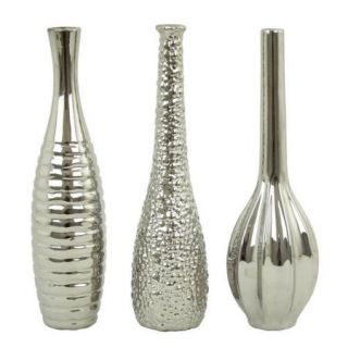 Aspire Home Accents 6629 Accents Tianna Home Decor Vases ;Silver