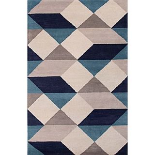 Jaipur Hand Tufted Geometric Pattern Rectangle Rug 100% Wool, 5 x 8