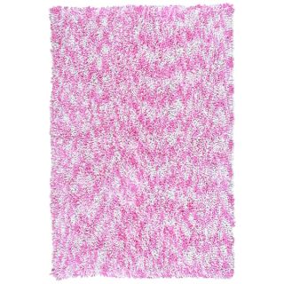 Shagadelic Pink Chenille Twist Swirl Rug (4 x 6)
