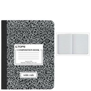 TOPS 63795 Composition Book   100 Sheets 9.75" x 7.50"   1Each   White Paper Black, White Cover