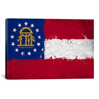 Georgia Flag, Grunge Painted Graphic Art on Canvas by iCanvas