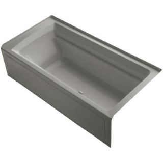 KOHLER Archer 6 ft. Acrylic Right Drain Rectangular Alcove Whirlpool Bathtub in Cashmere K 1124 GRA K4