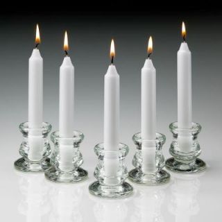 Light In The Dark 6 in. Tall 3/4 in. Thick Unscented White Taper Candles (Set of 80) LITD WT5H 80