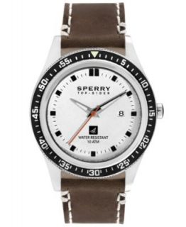 Sperry Top Sider Watch, Mens Chronograph Mariner Brown Leather Strap