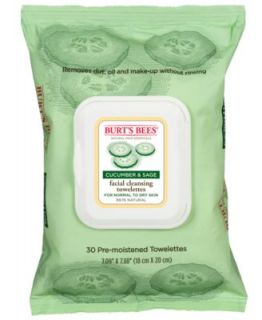 Burts Bees® Facial Cleansing Towelettes, Cucumber and Sage, 30 Count