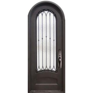 Iron Doors Unlimited 46 in. x 97.5 in. Concord Classic 3/4 Lite Painted Oil Rubbed Bronze Wrought Iron Prehung Front Door IC4697LRLW