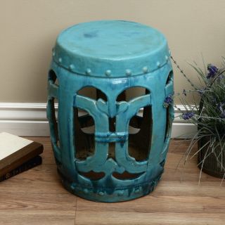 Ceramic Vintage Turquoise Club Garden Stool (China)  