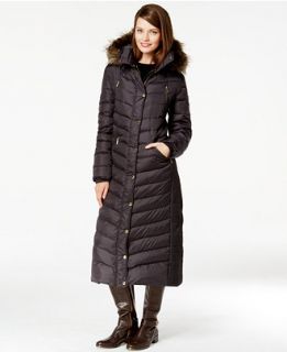 MICHAEL Michael Kors Faux Fur Trim Maxi Puffer Coat   Coats   Women