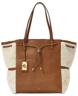 Lauren Ralph Lauren Oxford Shearling Large Tote   Handbags