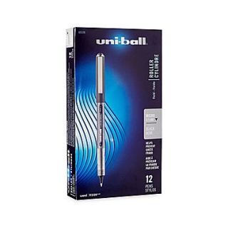uni ball Vision Rollerball Pen, Micro Point, Black, 12/pk (60106)