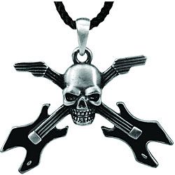 Pewter Skull Guitar Necklace  ™ Shopping   Big Discounts