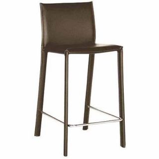 Wholesale Interiors 27" Leather Counter Height Stool, Set of 2, Brown
