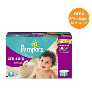 Pampers Cruisers Size 4 Diapers Economy Plus Pack   152 Count   ($0.30/Ea.)    Procter & Gamble