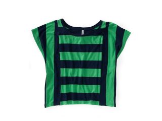 Aeropostale Womens Horizontal Vert Stripe Graphic T Shirt 558 S