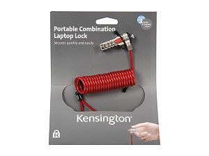 Kensington Portable Combination Laptop Lock (Red Cable) K64671US