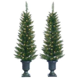 Sterling 4 ft. Pre Lit Cedar Pine Artificial Christmas Trees with Clear Lights in Pots (Set of 2) 5545  40C