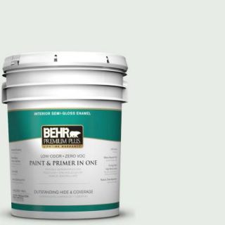 BEHR Premium Plus 5 gal. #BWC 19 Queen Anne's Lace Semi Gloss Enamel Interior Paint 305005