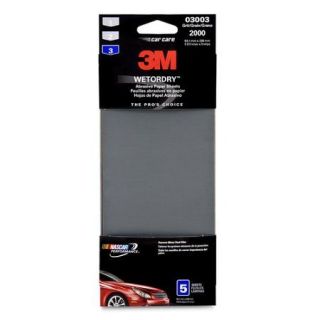 3M Wetordry Automotive Sandpaper, 2000 Grit, 5pk