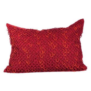 True Red Crazy Loops Beads Feather Filled Throw Pillow