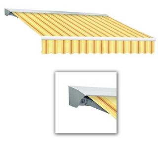 AWNTECH 20 ft. LX Destin with Hood Left Motor/Remote Retractable Acrylic Awning (120 in. Projection) in Yellow/Terra DTL20 605 LYTER