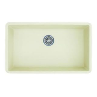 Blanco Precis Super Undermount Granite 30 in. 0 Hole Single Bowl Kitchen Sink in Biscuit 440151